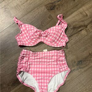 Anne Cole Pink Checkered Swimwear